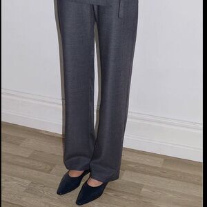 Doncaster Vintage Wool Lined Black Straight Leg Slacks w/ Side Zip & Button